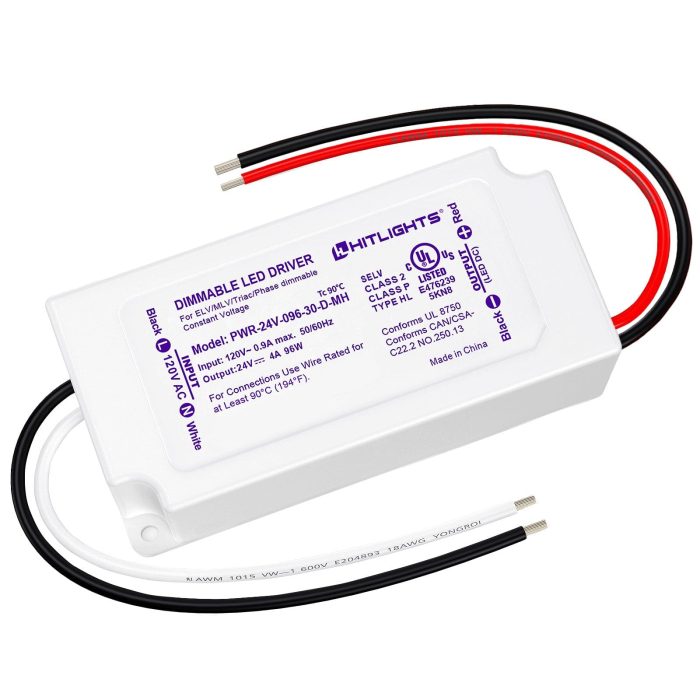 24v 96 watt mini led dimmable driver electronic ul listed pwr 24v 096 30 d mh hitlights 40499468402928
