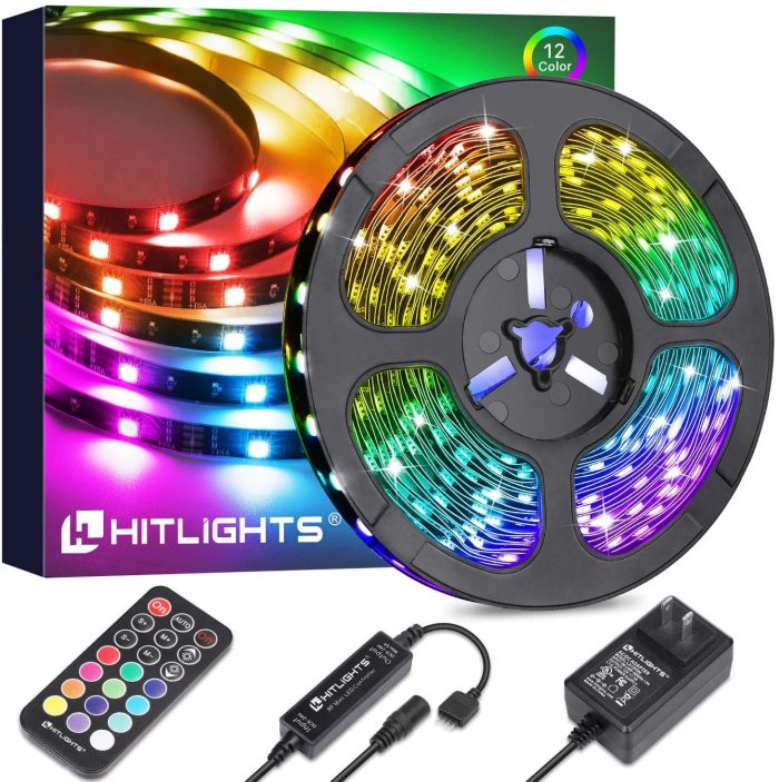 32 8ft led strip lights hitlights 5050 rgb color changing l1012v mc1 3230 k hitlights amazon 15568924672079
