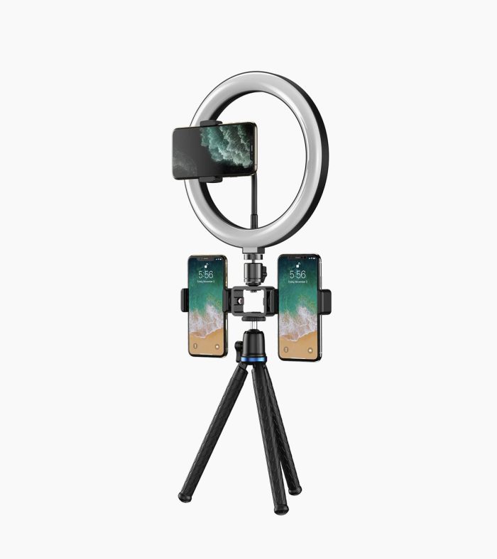 Apexel 10 Inch LED Ring Light With Flexible Tripod