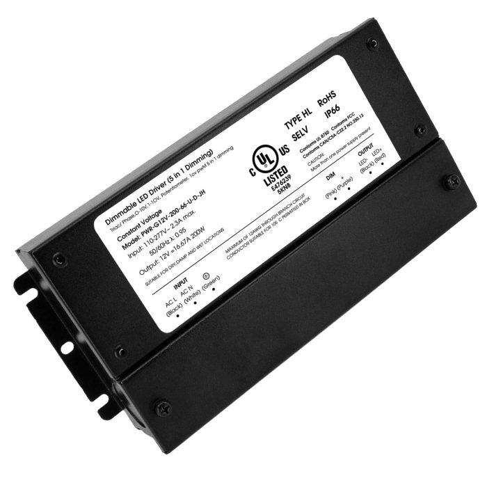 available soon 200w 5 in 1 led dimmable driver electronic ul listed 12volt pwr g12v 200 66 u d jh hitlights 40861925114096